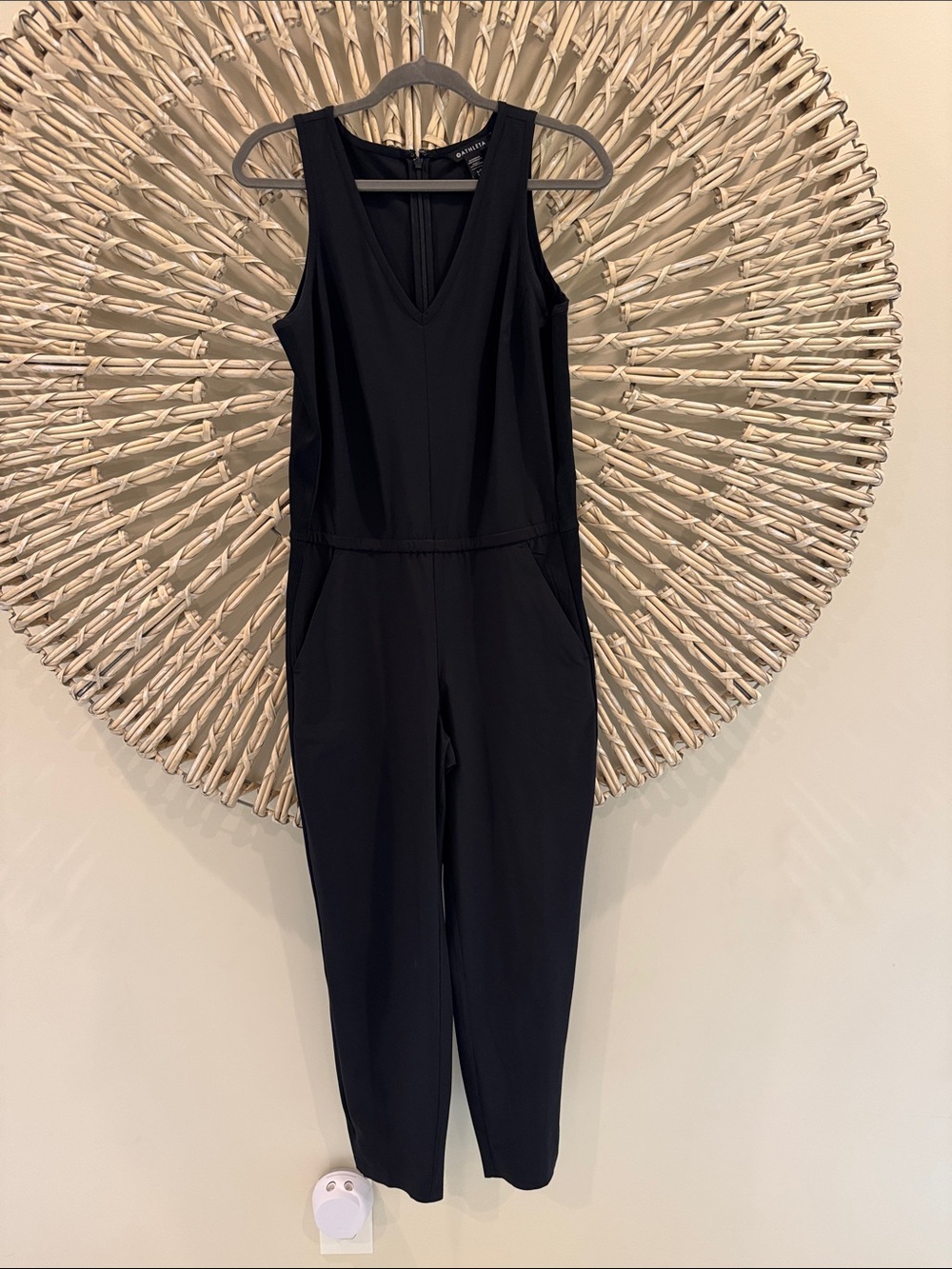 Athleta Brooklyn Black Sleeveless V-Neck Jumpsuit